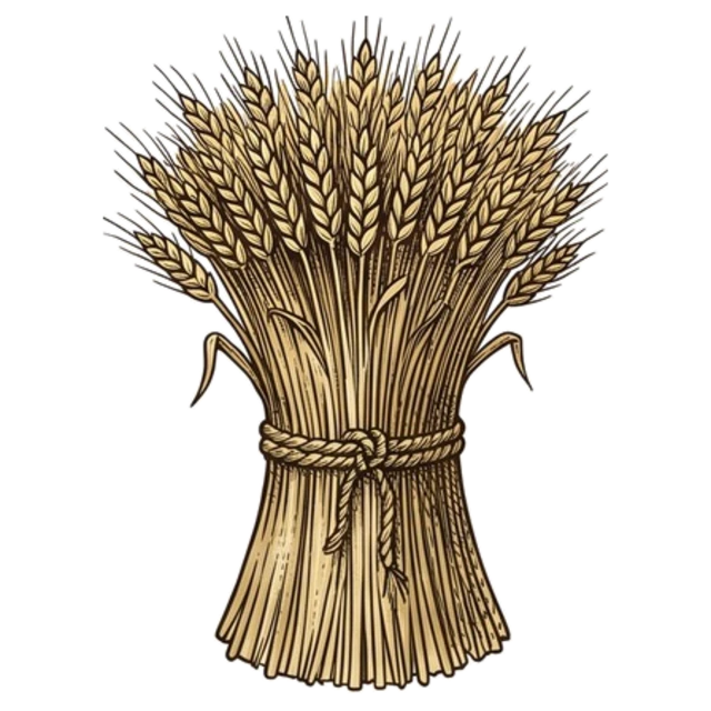 A sheaf of wheat bound with a cord